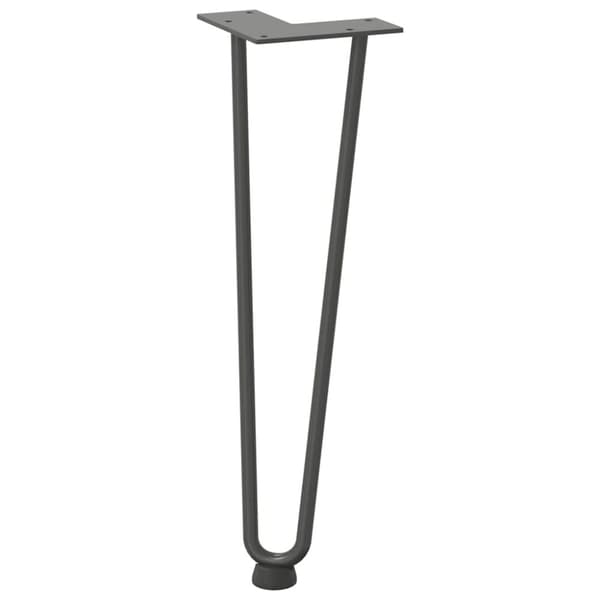 vidaXL Hårnålsformade bordsben 4 st antracit 42 cm massivt stål