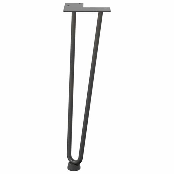 vidaXL Hårnålsformade bordsben 4 st antracit 42 cm massivt stål
