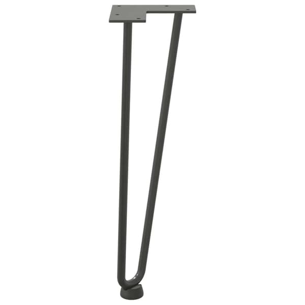 vidaXL Hårnålsformade bordsben 4 st antracit 42 cm massivt stål