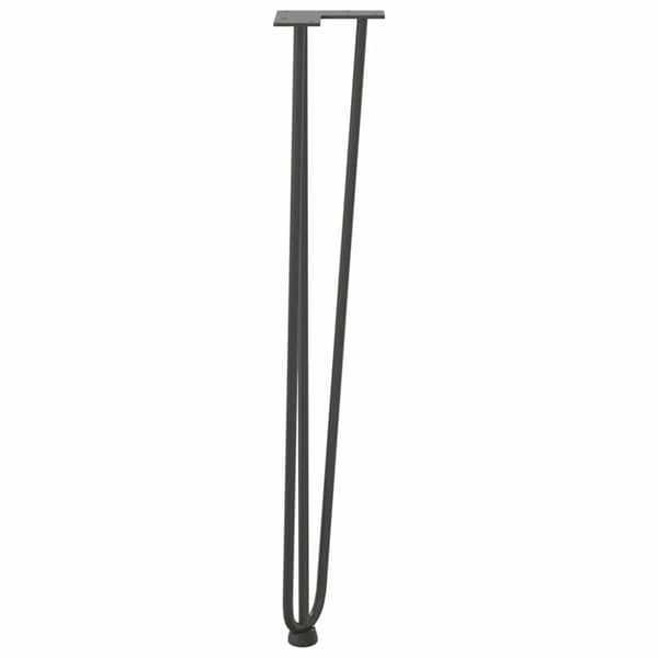 vidaXL Hårnålsformade bordsben 4 st antracit 72 cm massivt stål