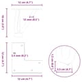 Miniatyrbilde 10 av 10: vidaXL Hårnålsben til salongbord 4 stk svart 10 cm massivt stål