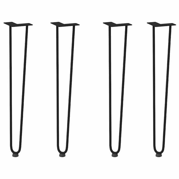 vidaXL Hårnåle bordben 4 stk. 72 cm massivt stål sort