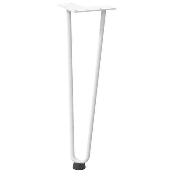 vidaXL Hårnålsformade bordsben 4 st vit 42 cm massivt stål
