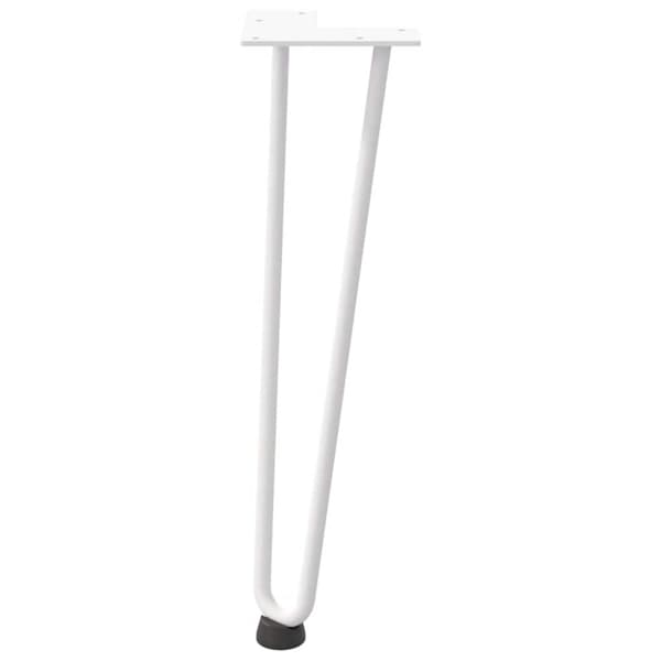 vidaXL Hårnålsformade bordsben 4 st vit 42 cm massivt stål