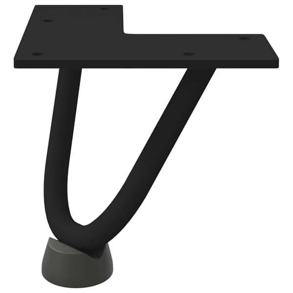 vidaXL Sohvapöydän hiusneulajalat 4 kpl musta 10 cm täysteräs