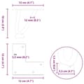 Pikkukuva 10 / 10: vidaXL Sohvapöydän hiusneulajalat 4 kpl musta 10 cm täysteräs