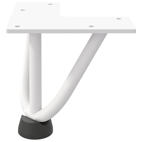 vidaXL Hårnåle bordben 4 stk. 10 cm massivt stål hvid