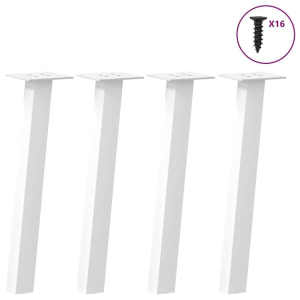 vidaXL Sohvapöydän jalat 4 kpl valkoinen 42 cm teräs