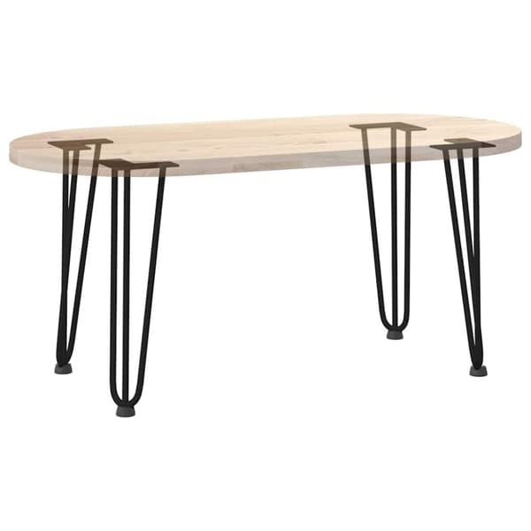 vidaXL Hårnåle bordben 4 stk. 42 cm massivt stål sort
