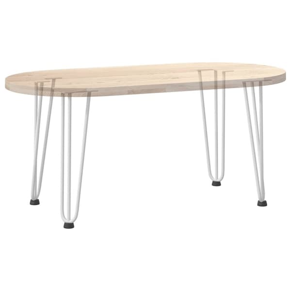 vidaXL Hårnålsformade bordsben 4 st vit 42 cm massivt stål