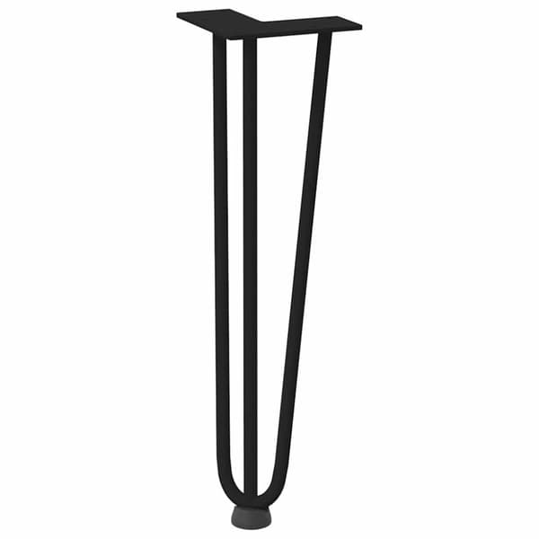 vidaXL Hårnålsben til salongbord 4 stk svart 42 cm massivt stål
