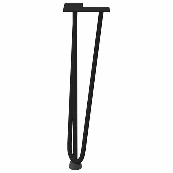 vidaXL Hårnålsben til salongbord 4 stk svart 42 cm massivt stål