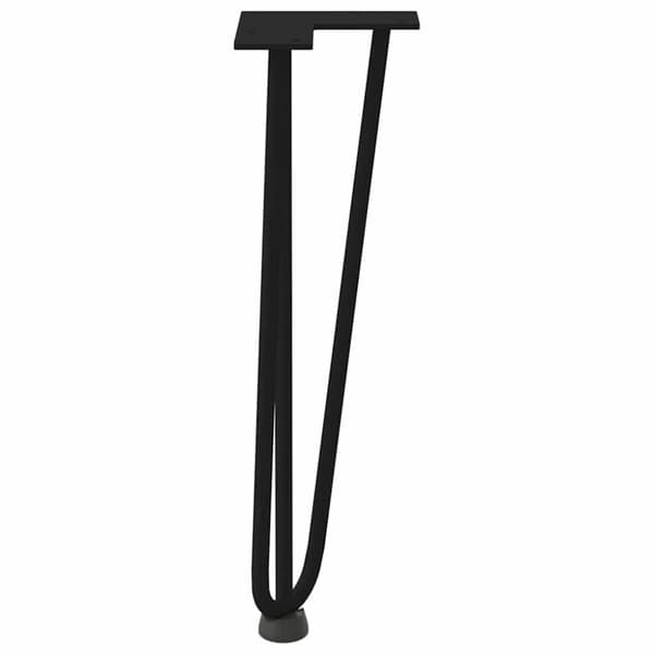 vidaXL Hårnålsben til salongbord 4 stk svart 42 cm massivt stål