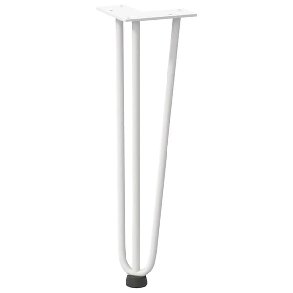 vidaXL Hiusneula jalat sohvapöydälle 4 kpl Valkoinen 42 cm umpiteräs