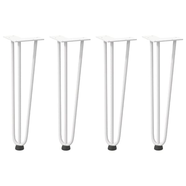 vidaXL Hiusneula jalat sohvapöydälle 4 kpl Valkoinen 42 cm umpiteräs