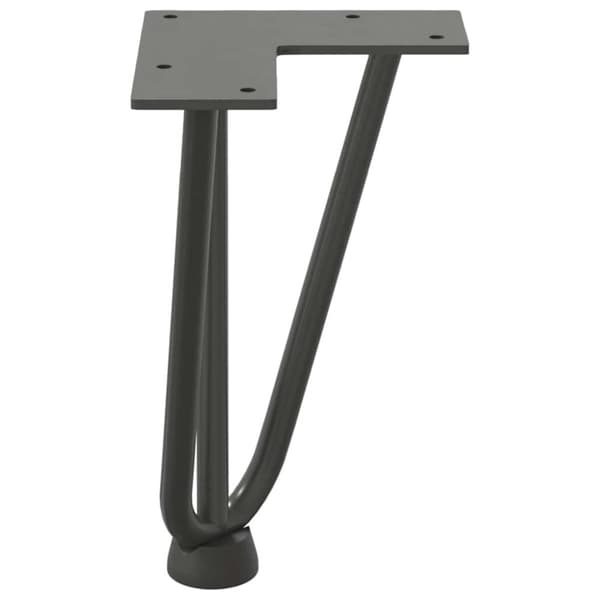 vidaXL Hårnåle bordben 4 stk. 20 cm massivt stål antracitgrå