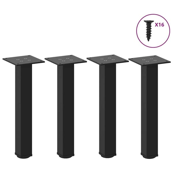 vidaXL Sohvapöydän jalat 4 kpl musta 42-44 cm teräs