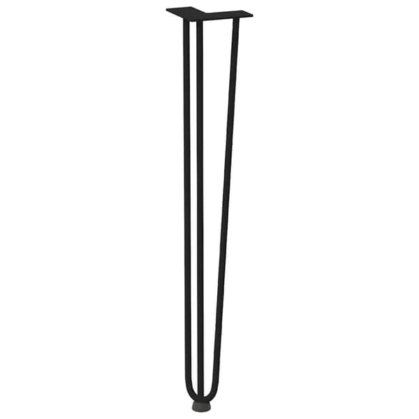 vidaXL Hårnålsformade bordsben 4 st svart 72 cm massivt stål