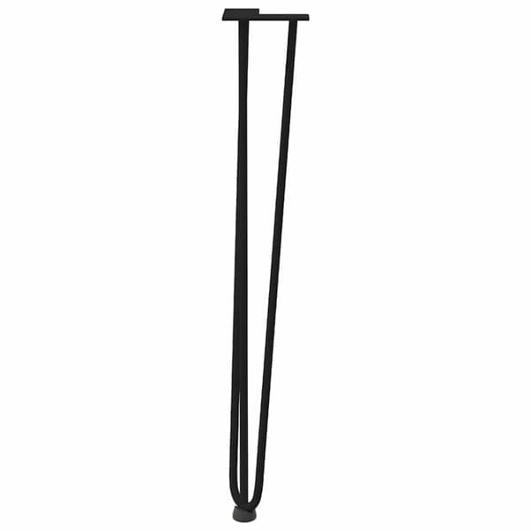 vidaXL Hårnålsformade bordsben 4 st svart 72 cm massivt stål