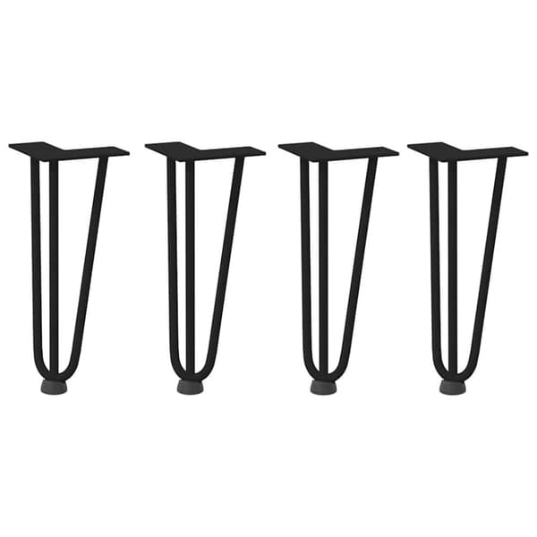 vidaXL Hårnålsformade bordsben 4 st svart 30 cm massivt stål
