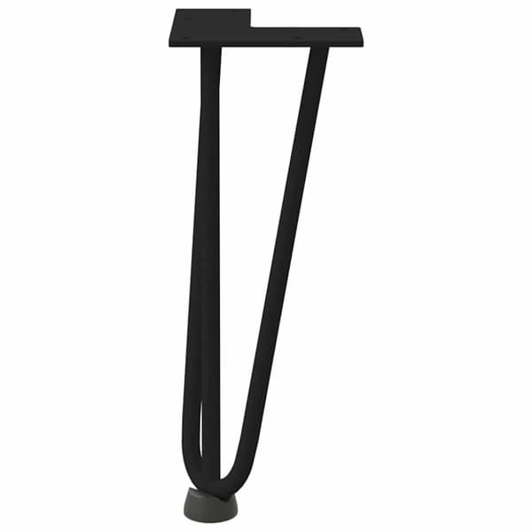 vidaXL Hårnålsformade bordsben 4 st svart 30 cm massivt stål