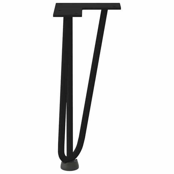 vidaXL Hårnålsformade bordsben 4 st svart 30 cm massivt stål