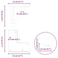 Miniatyrbilde 10 av 10: vidaXL Hårnålsben til salongbord 4 stk hvit 10 cm massivt stål