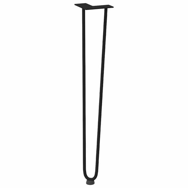 vidaXL Hårnål bordben 4 stk svart 72 cm solide stål