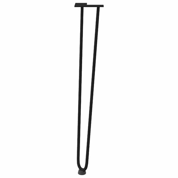 vidaXL Hårnål bordben 4 stk svart 72 cm solide stål