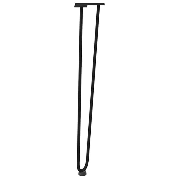 vidaXL Hårnål bordben 4 stk svart 72 cm solide stål