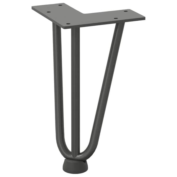 vidaXL Hårnålsformade bordsben 4 st antracit 20 cm massivt stål