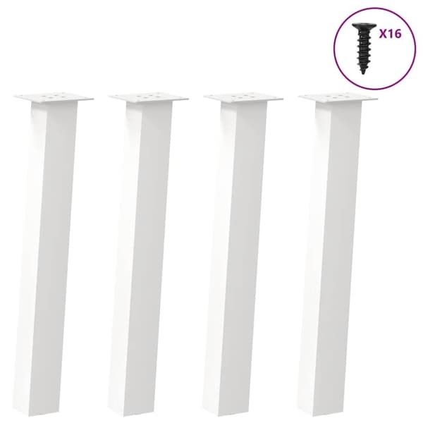 vidaXL Konsolipöydän jalat 4 kpl valkoinen 72 cm teräs