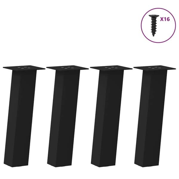 vidaXL Sohvapöydän jalat 4 kpl Musta 42 cm Teräs
