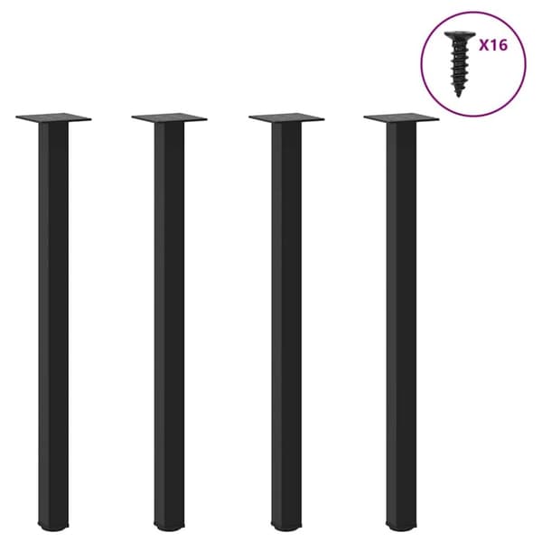 vidaXL Konsolipöydän jalat 4 kpl musta 72-74 cm teräs