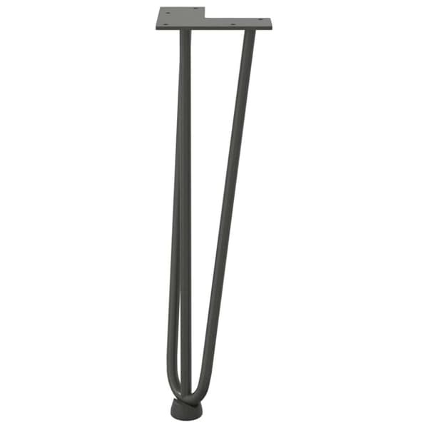 vidaXL Hårnålsformade bordsben 4 st antracit 42 cm massivt stål