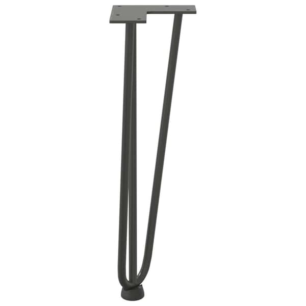 vidaXL Hårnålsformade bordsben 4 st antracit 42 cm massivt stål
