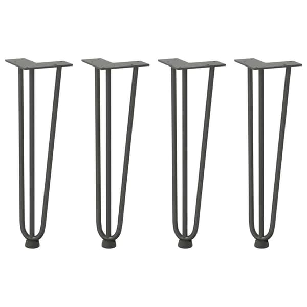 vidaXL Hårnålsformade bordsben 4 st antracit 42 cm massivt stål