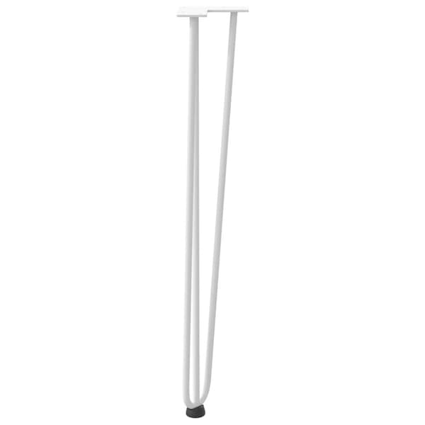 vidaXL Hårnålsformade bordsben 4 st vit 72 cm massivt stål