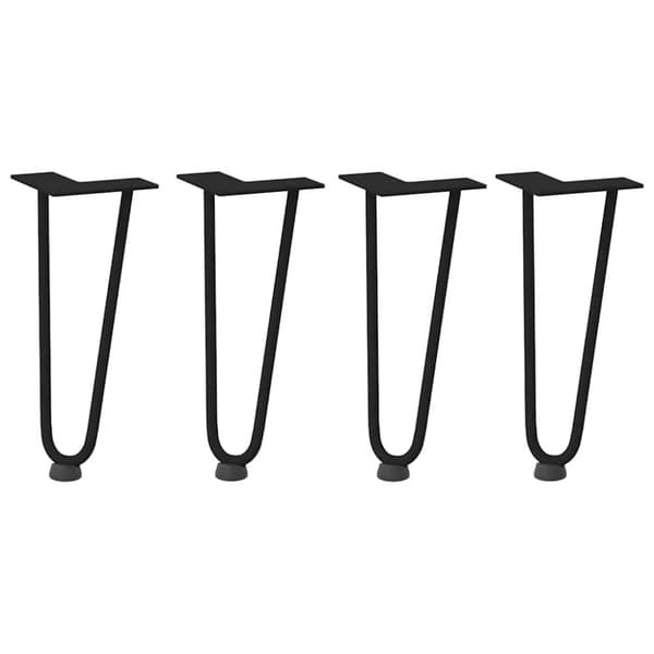 vidaXL Hiusneula Pöytäjalat 4 kpl musta 30 cm kiinteä teräs