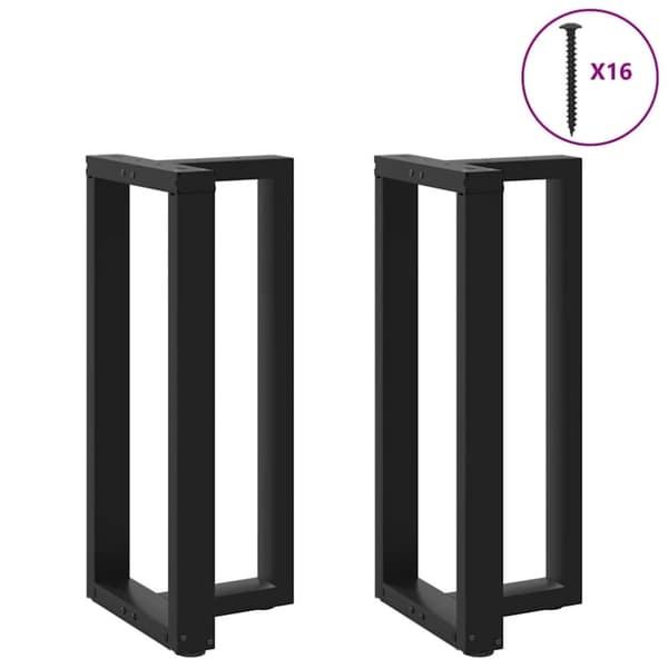 vidaXL Baaripöydän jalat T-muotoiset 2 kpl musta 40x35x(90-91)cm teräs