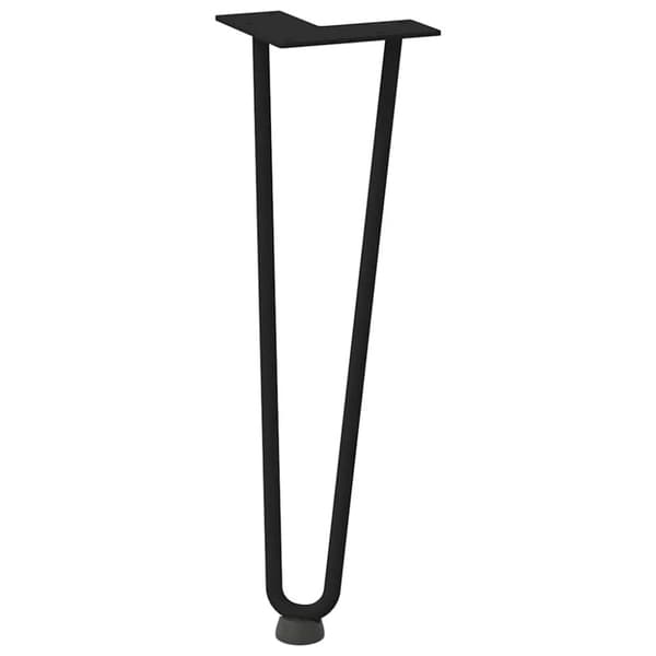 vidaXL Sohvapöydän hiusneulajalat 4 kpl musta 42 cm täysteräs