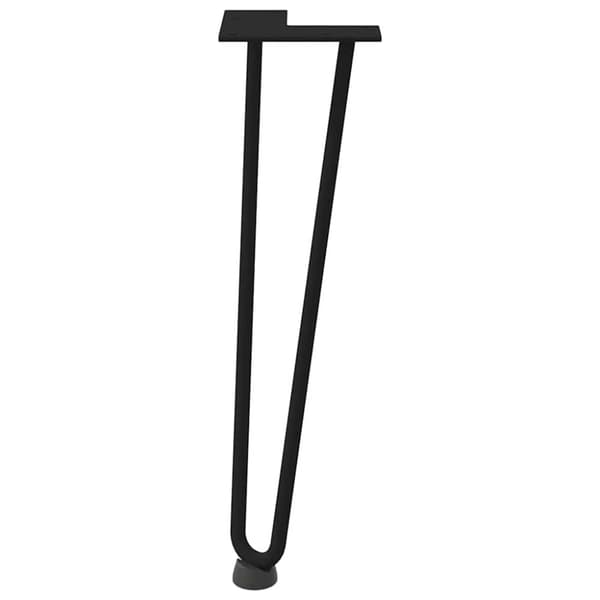 vidaXL Sohvapöydän hiusneulajalat 4 kpl musta 42 cm täysteräs