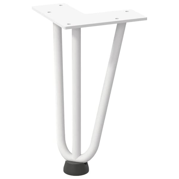 vidaXL Hiusneula jalat sohvapöydälle 4 kpl valkoinen 20 cm umpiteräs