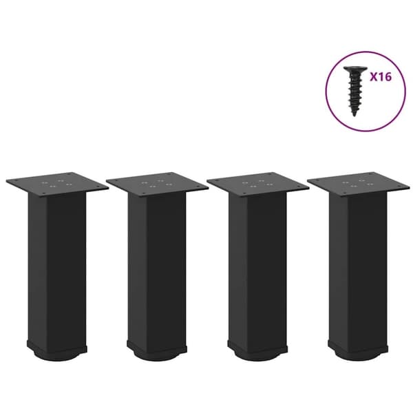 vidaXL Sohvapöydän jalat 4 kpl musta 30-32 cm teräs