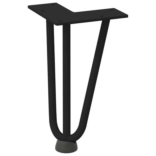vidaXL Hiusneula Pöytäjalat 4 kpl Musta 20 cm Kiinteä teräs