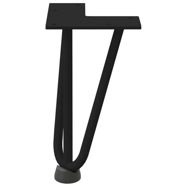 vidaXL Hiusneula Pöytäjalat 4 kpl Musta 20 cm Kiinteä teräs