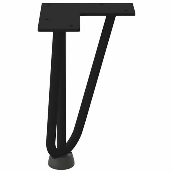 vidaXL Hiusneula Pöytäjalat 4 kpl Musta 20 cm Kiinteä teräs
