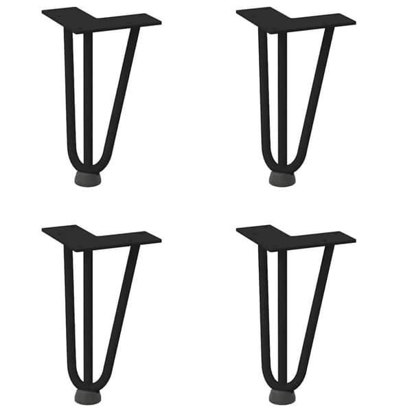 vidaXL Hiusneula Pöytäjalat 4 kpl Musta 20 cm Kiinteä teräs