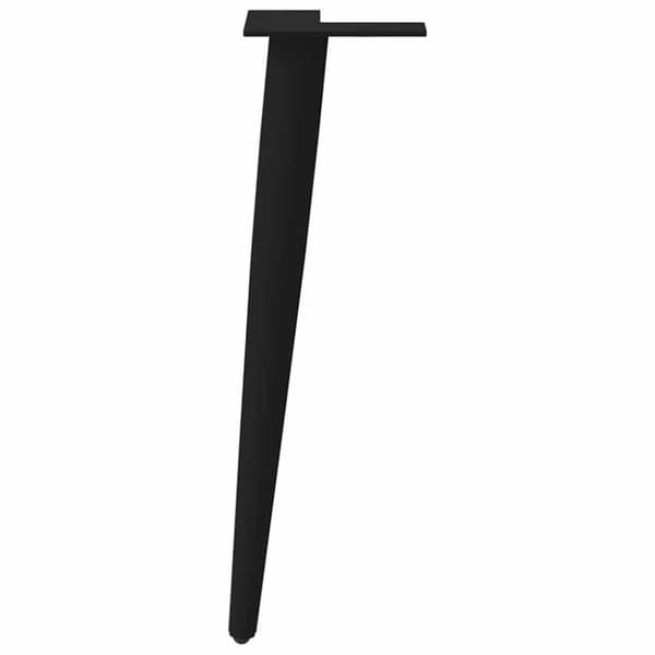 vidaXL Salongbordben konisk form 4 stk svart 42-43 cm stål
