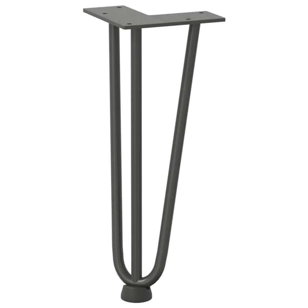 vidaXL Hårnålsformade bordsben 4 st antracit 30 cm massivt stål